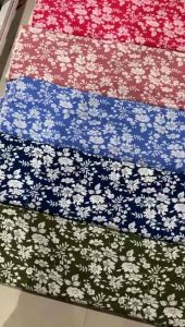 BAHAN KAIN RAYON METERAN MOTIF BUNGA TANGKAI (1meter)