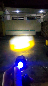 Lampu Tembak SQL Cr7 1 Mata Putih Kuning Hi Low + Kedip Devil Eye Merah Dan Senja Biru