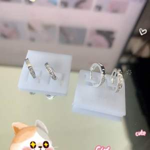 5mm7mm9mm10mm 1 chiếc khuyên tai bạc tròn gắn đá