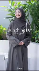 Zahwa Abaya Polos Anak Perempuan Tanggung Bahan Crinkle Premium