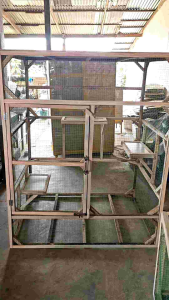 กรงแมวขนาดใหญ่ กรงสัตว์เลี้ยงขนาดใหญ่ 150*100*100 การสร้างของการ DIY