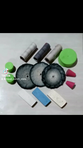 Batu Poles Biru Dan Pink Set Kain Poles Spon Dan Amplas