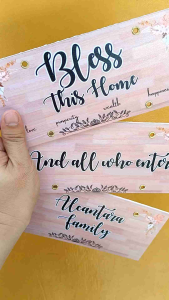 Cuztomized Hanging wall decor sintra board God Bless our Home