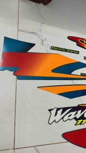 Bộ tem xe honda wave S 110 màu xanh đen hàng nhập Thái Lan chất lượng cao tem mới 100% hàng 3 lớp màu sắc rất đẹp giá bán cực tốt bán lẻ như bán sỉ