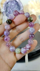 Natural Nigeria High Grade Lepidolite Crystal Beads Bracelet PL08 #Lepidolite #CrystalBracelet