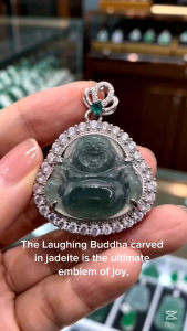 Guatemala jade laughing buddha pendant