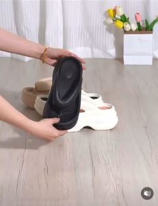 Wavy side detail 6cm eva flip flop shoes