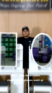 Meja Rias Kaca Slide Meja Rias Kaca Kotak Violet Modern dan Kekinian