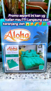 Aloha Sprei Polos Emboss King Size Ukuran 180x200x20cm Warna Menarik Terlaris Pilihan Bahan Microtex Lembut Tidak Luntur Kualitas Terbaik