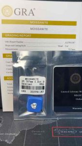 เพชร น้ำหนัก 1 มิลลิเมตร รูปหัวใจ MOISSANITE DIAMOND มีรูปลักษณ์ ที่ดี ขนาด 7X7 มิลลิเมตร ใบเซอร์ ตัวเลขเลเซอร์ มี