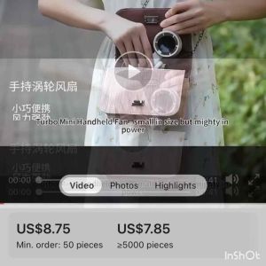 Handheld Neck Wearable Turbo Fan  foldable with 6000mah Battery and HD Digital Display 5 speed adjustable