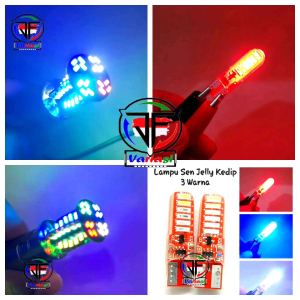 Paket Lampu Stop Rem RGBW 64 Mata Led 2 Mode Putar dan Kedip + Sen Jelly Kedip 3 Warna Led Depan Belakang Universal Wajib DC 12 Volt