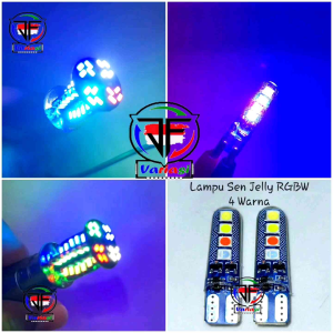 Paket Lampu Stop Rem RGBW 64 Mata LED Putar dan Kedip + Sen Jelly Kedip 4 Warna Led Depan Belakang Universal Wajib DC 12 Volt
