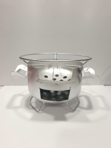 เตาปิ้งย่างเตาถ่านเตาอั้งโล่เตาเหล็กถังแอร์ยกย้ายสะดวกขนาด30เซนติเมตร