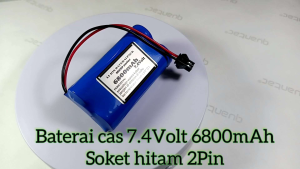 Baterai RC 6800 mAh 7.4Volt type Li-ion soket hitam 2pin