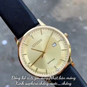 Đồng Hồ Nam hiệu C.T.Z dây da size 41mm  máy pin Nhật kính sapphire chống xước chống nước tốt