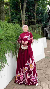 HEART DRESS GAMIS TWILL RAYON CANDI MEKAR GAMIS BATIK CAP PEKALONGAN