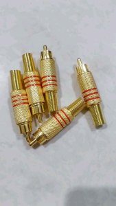 Jack RCA Gold Sepasang Merah Hitam / Jek Audio Konektor Besi RCA Warna Gold