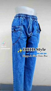 Baggy Jeans K. Tutup Lipat Snow Blue // Celana Jeans Modern Terbaru