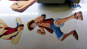 Stiker Dinding Luffy One Piece 30-45 Cm Vinyl Putih Waterproof