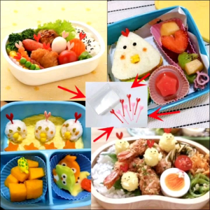 New Colorful Heart-Shaped Food Picks Set for Bento Box Decoration - 6 Pieces