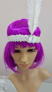 1920s Sequined Headband Feather Headband