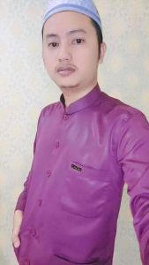 Baju koko pria muslim marron haibah kancing Bahan Saudi premium polyester original Alghin Exclusive lengan panjang