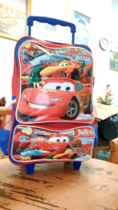 Tas Troley Roda Anak Cewek Cowok SD Kantong dua didepan hidup 2 kantong Minum samping kiri kanan