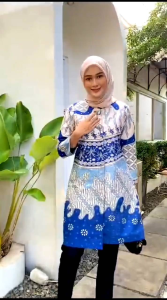 tunik batik premium bahan katu jaitan rapi full puring trikod