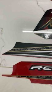 Bộ tem Suzuki Revo màu đỏ hàng nhập Thái Lan chất lượng cao dành trang trí riêng cho dòng xe này tem in lụa màu sắc cực đẹp và bềngiá bán cực tốt bán lẻ như bán sỉ