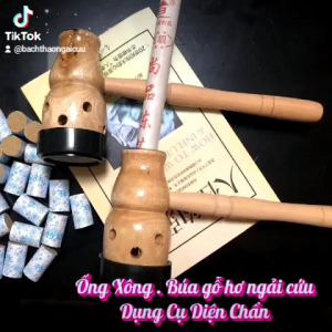 Ống Xông Hơ Ngải Cứu Gỗ - Dụng Cụ Diện Chẩn cứu ngải Mát Xa Cổ Vai Gáy giảm đau