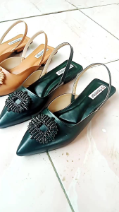 Sendal Heels Wanita Tali Belakang Slimback Hak 3cm