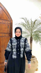 Dress Najdwa new - marbella hq premium mix emboedery prada timbul Ld 110 pj 140