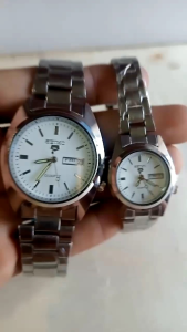 {Abbasy Watch}Jam Tangan Strap Rantai SK-Tanggal Hari Aktif Couple Dan Satuan-Jam Tangan Rantai Putih Elegant