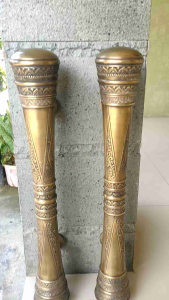 Handle Pintu Rumah Kuningan Antik Motif Godo Jawa Ukir 60 cm 2 Pcs