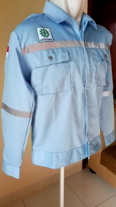 Baju Wearpack Pria Safety K3 Seragam Kerja Proyek Lapangan Tambang Bengkel Las Atasan Lengan Panjang Bahan American Drill Grade A Warna Telor Asin Polos