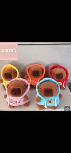 【TERESA】A225可爱风Love卫衣水豚卡皮巴拉系列毛绒钥匙扣 | Cute Love Hoodie Capybara Plush Keychain 卡皮巴拉豚门系列公仔 / 毛绒玩偶挂件 / 包包钥匙链挂饰 Capybara Series Doll / Plush Pendant / Bag & Keychain Accessory
