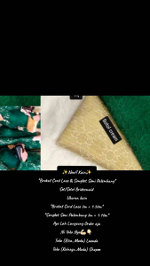 SET/SETEL BRIDESMAID BRUKAT CORD NON GELITER LEBAR 150M & SONGKET SEMI PALEMBANG LEBAR 115M