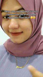 Kalung Nama Titanium Anti Karat Anak Dewasa & Aksesoris Wanita