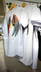 kaos anak sayap wings usia 7 tahun sampai 13 tahun hitam dan putih