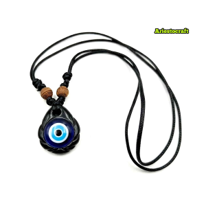 Ariestocraft Evil Eye Necklace | Handmade Aesthetic Polymer Clay Pendant | Adjustable Choker Necklace | Trendy Jewelry | Stylish and Meaningful Evil Eye Symbol Protection Necklace for Men & Women