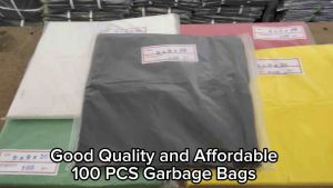 Garbage Bags Trash Bags 100 PCS – Black and Colored (Yellow Green Red Clear) Thick & Durable Plastic Waste Bags
