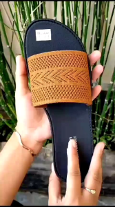 Sandal Selop Wanita Nonslip Sandal Kekinian Motif Rajut