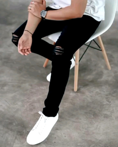 TERLARIS celana panjang sobek pria bahan jeans mulur model skinny sobek lutut