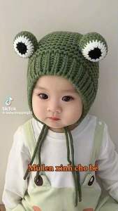 Mũ Len hình Ếch con xinh xắn (dành cho bé từ 3 tháng- 36 tháng tuổi)