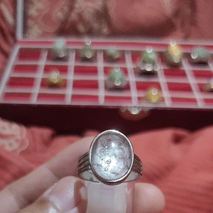 Cincin Akik Mewah Berkelas Batu Kristal Zamrud