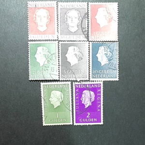 Prangko Nederland klasik koleksi kuno Gulden 8 Pcs Campur USED
