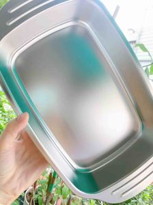 Khay inox 304 có tay cầm Khay đa năng inox loại 1 khay inox 304 ốp cá nấu lẩu an toàn tiện lợi - gia dụng NARI
