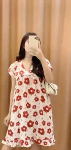 BAJU TIDUR DASTER PENDEK SELUTUT BAHAN RAYON PREMIUM RUMFLE KEKINIAN HOME DRES