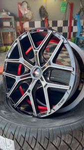 ล้อแม็กขอบ 4วง 18 ตรงรุ่น นาวา (Navara) สีแดง ดำ ราคารวมส่งฟรี